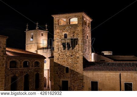 Facade Of The House Of Becerra. Caceres, Extremadura Spain