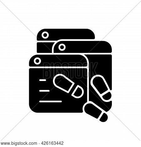 Digital Trail Black Glyph Icon. Data Footprints. Collecting Private Information From Users. Traceabl
