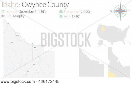 Large And Detailed Map Of Owyhee County In Idaho, Usa.