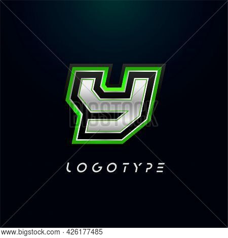 Letter Y For Video Game Logo And Super Hero Monogram. Sport Gaming Emblem, Bold Futuristic Letter Wi