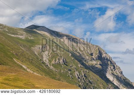 Panoramic View Of Peak Of Monte Vettore View From Forca Di Presta