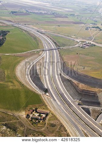 Vue de la route de l'avion