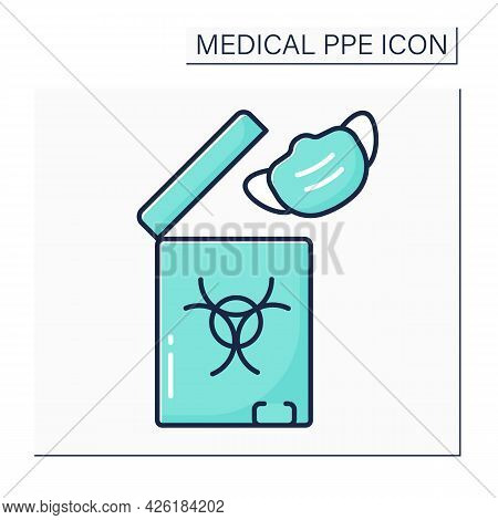 Waste Bag Color Icon. Infection Bag. Medical Waste Utilization. Dangerous. Medical Ppe Concept. Isol