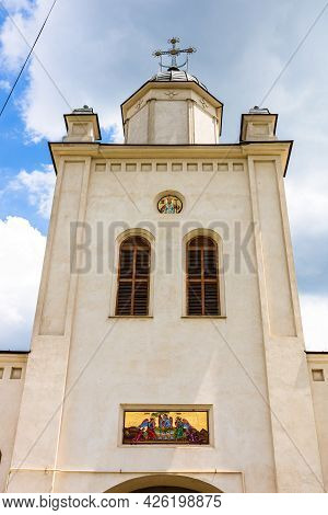 Architectural Details, Beautiful View Of An Orthodox Church Monastery Near Bucharest, Romania, 2021