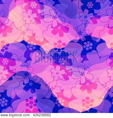 Seamless Pattern Transparency Texture Floral Flower Abstract..print Fashion Textile