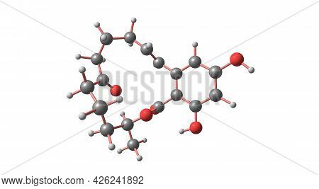 Zearalenone Molecular Structure Isolated On White