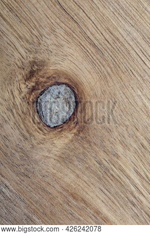 Acacia Wood Texture Close-up. Rustic Look With Veins, Knots And Copy Space.