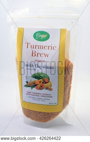 Manila, Ph - July 7 - Ginga Turmeric Brew Coarse With Guyabano On July 7, 2021 In Manila, Philippine