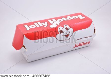 Manila, Ph - July 9 - Jollibee Jolly Hotdog On July 9, 2021 In Manila, Philippines.