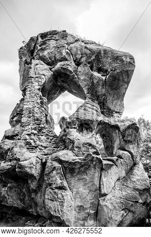 Rotstejn Castle Ruins As A Part Of Sandstone Rock Formation, Bohemian Paradise, Czech: Cesky Raj, Cz