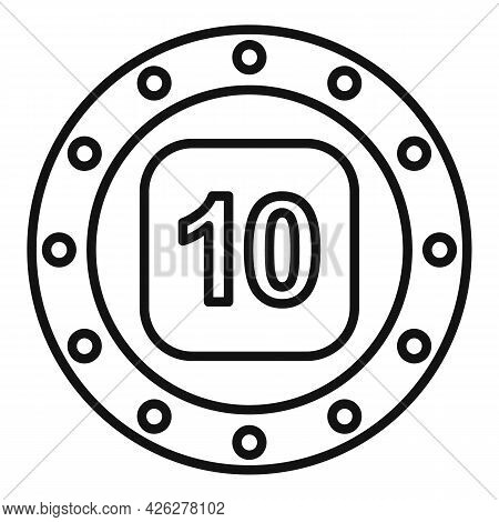 Token Coin Icon Outline Vector. Gold Money. Crypto Bonus