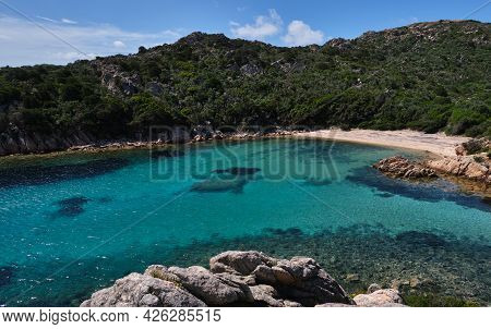 Cala Brigantina Beach, Little Cove In Caprera Island, Sardinia