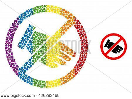 No Hand Composition Icon Of Filled Circles In Various Sizes And Rainbow Colored Shades. A Dotted Lgb