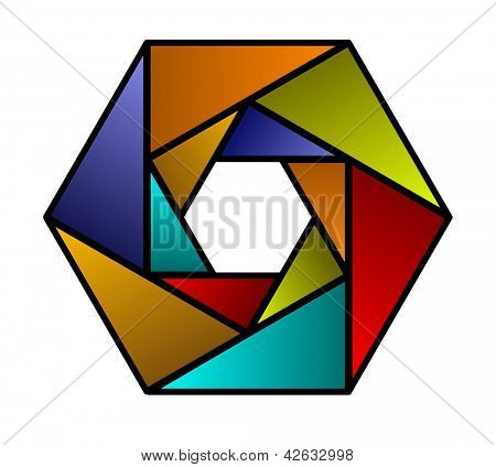 Icono de vector en forma de hexágono colorido