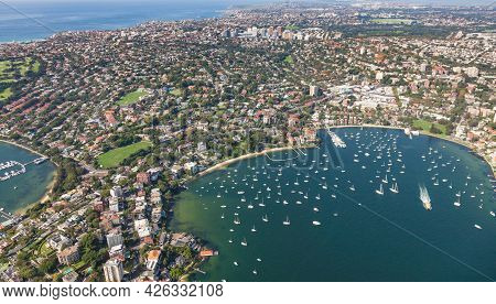 Aerial View Of Double Bay Through To Bondi Junction. This Sydney Harbour Side Area Is Filled With So