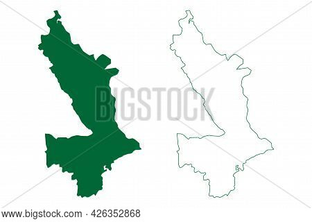 Rupnagar District (punjab State, Republic Of India) Map Vector Illustration, Scribble Sketch Rupnaga