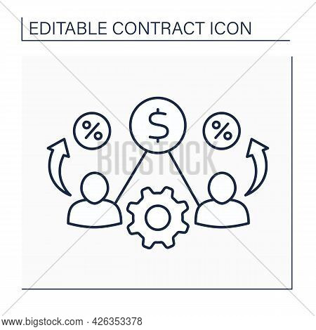 Liability Line Icon. Joint And Several Liability. Responsibility Shared By Multiple Parties. Wronged