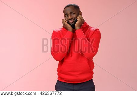 Guy Heart Melting From Cuteness And Lovely Scene, Folding Lips Silly Gay Lean Head Palms Look Touche