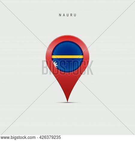 Teardrop Map Marker With Flag Of Nauru. Nauruan Flag Inserted In The Location Map Pin. Vector Illust