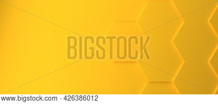 Abstract Modern Yellow Honeycomb Background, 3d Rendering