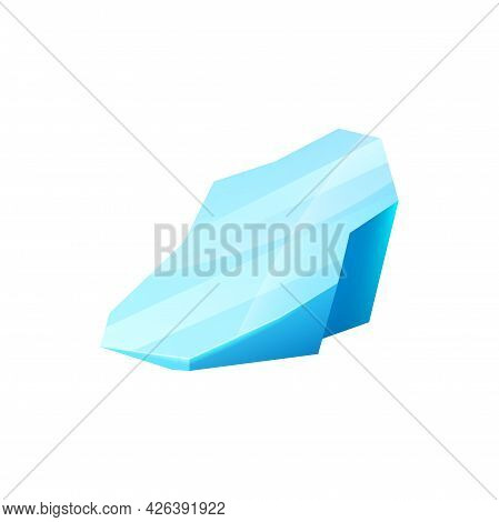 Ice Crystal, Blue Iced Glacier Or Floe, Vector Iceberg, Cap Snowdrift Winter Element For Gui And Ui 
