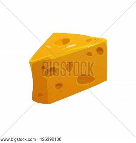 Emmentaler Or Emmenthal Organic Healthy Product Of Cows Milk Isolated Cartoon Icon. Vector Healthy G