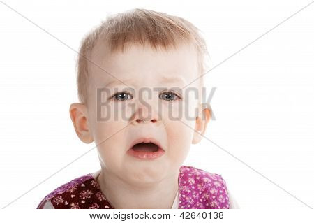 Little portarit ragazza piange