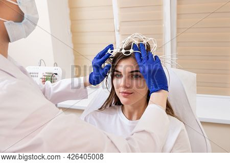 Patient Brain Testing Using Encephalography At Medical Center