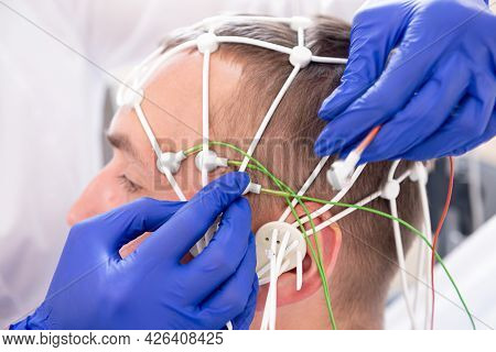 Patient Brain Testing Using Encephalography At Medical Center
