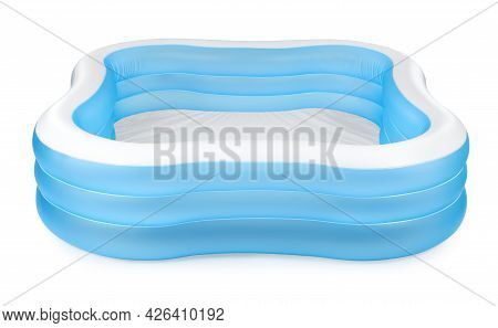 Inflatable Rubber Swimming Pool Isolated On White