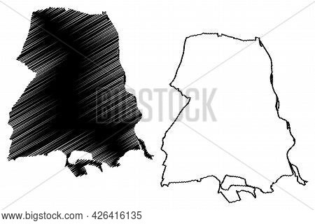 Frankfurt Oder City (federal Republic Of Germany, Urban District, State Of Brandenburg) Map Vector I