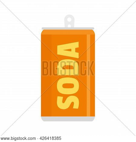 Soda Tin Can Icon. Flat Illustration Of Soda Tin Can Vector Icon Isolated On White Background