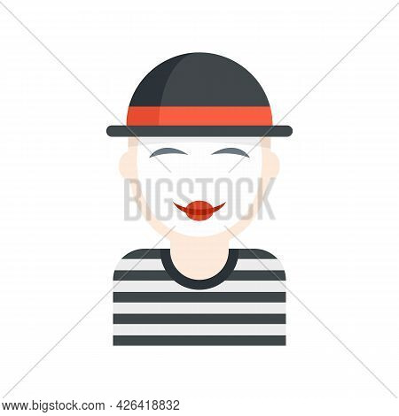Pantomime Man Icon. Flat Illustration Of Pantomime Man Vector Icon Isolated On White Background