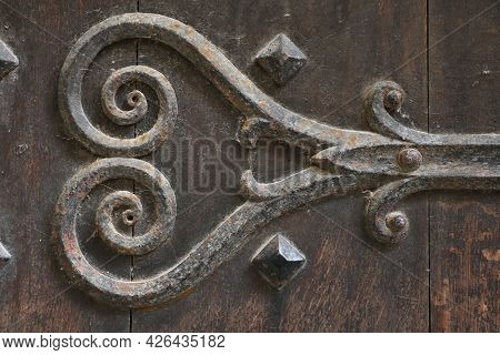 Detail Of An Ancient Door In The Mont-saint-michel, France