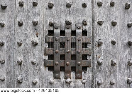 Detail Of An Ancient Door In The Mont-saint-michel, France