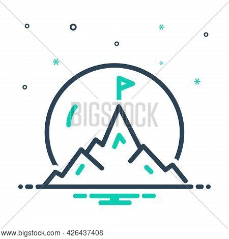 Mix Icon For Mountaintop Hill Peak Flag Victory Achievement Finished