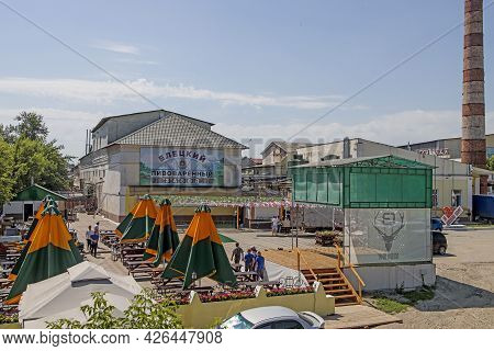 Yelets, Lipetsk Region, Russia - June 7, 2021, Yelets Brewery Is Preparing A Beer Festival