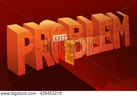 Problem Exit Vector Illustration. Problem Solution Background. Problem Exit Design. Problem Exit Car