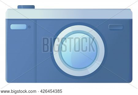 Retro Camera. Photo Equipment, Shoot Concept. Stock Vector Illustration Isolated On White Background
