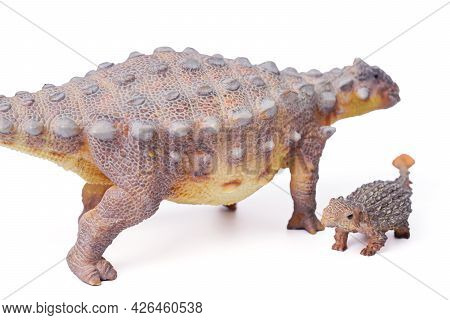Ankylosaurus Is A Herbivore Genus Of Armored Dinosaur With Baby, The Dinosaur From The Very End Of T