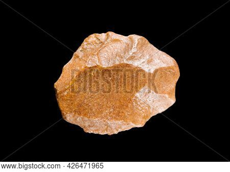 Flint Stone Isolated On A Black Background