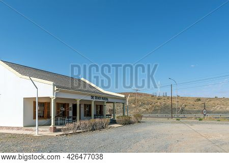 Laingsburg, South Africa - April 20, 2021: A Street Scene, With Die Oewer Road Stall, In Laingsburg 