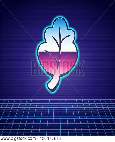 Retro Style Korean Food Kimchi, Cabbage Icon Isolated Futuristic Landscape Background. 80s Fashion P