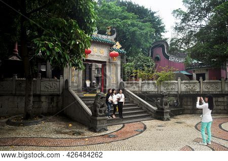 A Ma Temple Antique Chinese Shrine For Macanese People Foreign Travelers Travel Visit Respect Prayin