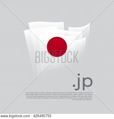 Japan Flag. Vector Stylized Design National Poster On A White Background. Japanese Flag Painted With