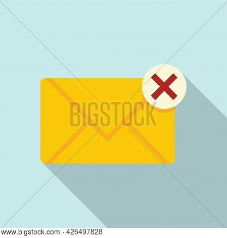 Mail Blocked Icon Flat Vector. Block Email. Information Envelope