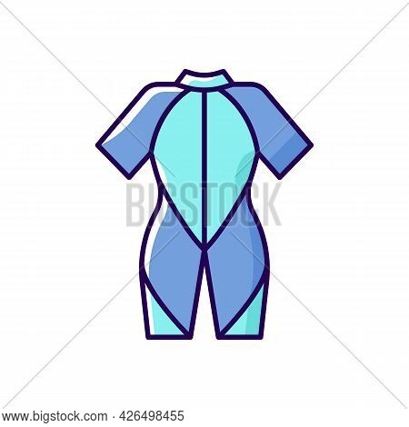 Wetsuit Rgb Color Icon. Isolated Vector Illustration. Special Suit For Spending Time In Water. Keep 
