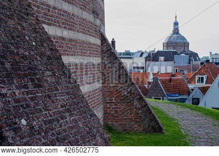 Leiden's Fortress With City Panorama In The Background, Leiden, Netherlands
