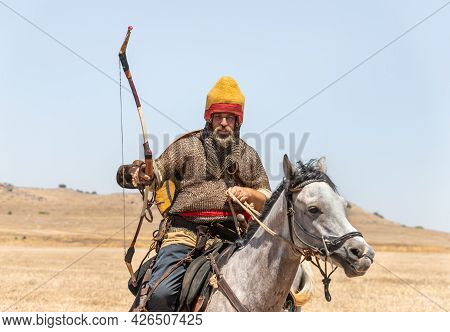 Tiberias, Israel, July 02, 2021 : Horse Warrios - Participant In The Reconstruction Of Horns Of Hatt
