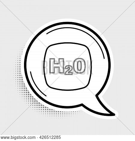 Line Chemical Formula For Water Drops H2o Shaped Icon Isolated On Grey Background. Colorful Outline 